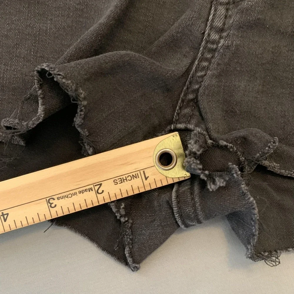 Levis Denim Shorts Womens 8 Lot Of 2 Black Blue‎ Cutoff Frayed Hem Stretch